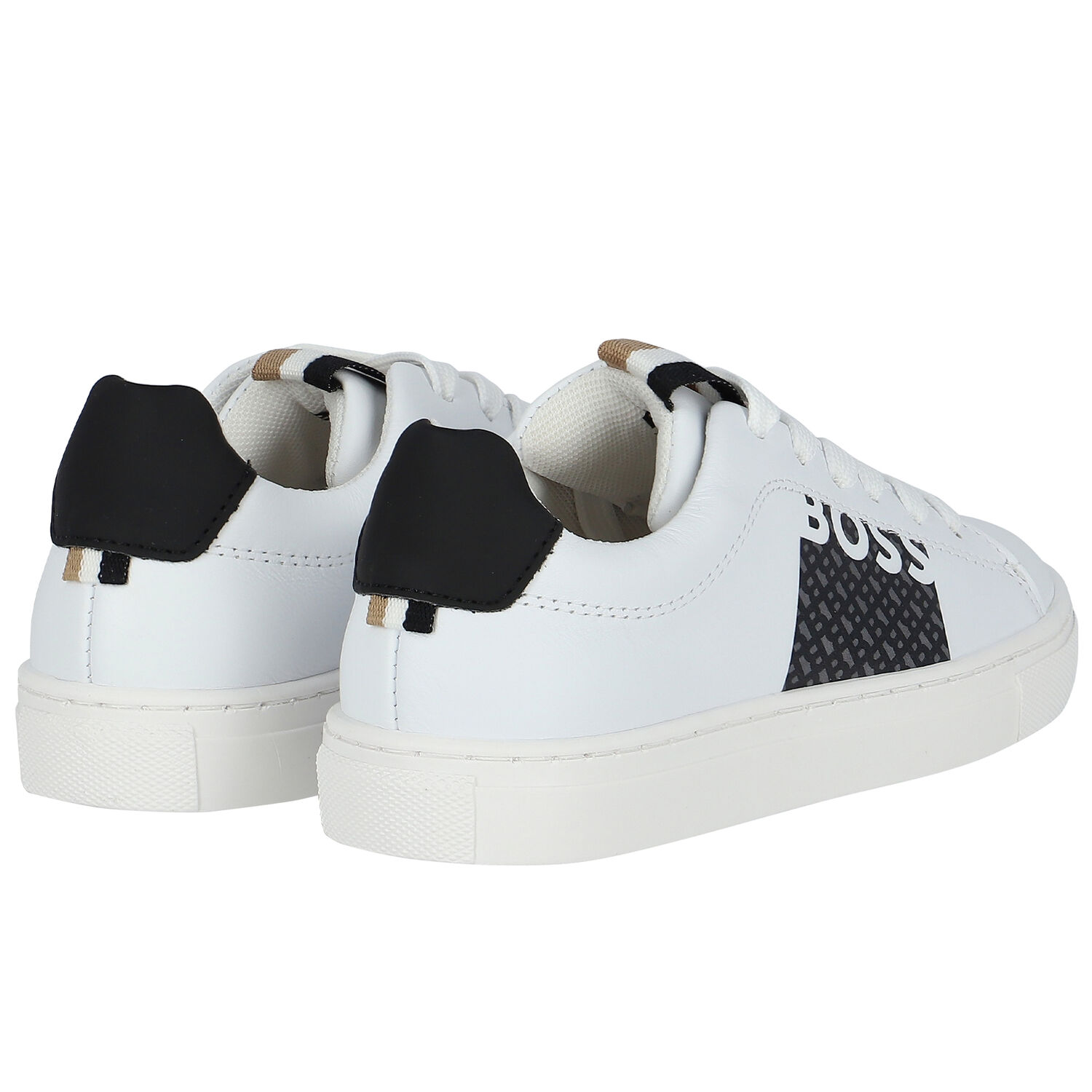 Boys White Logo Trainers, 1, hi-res image number null
