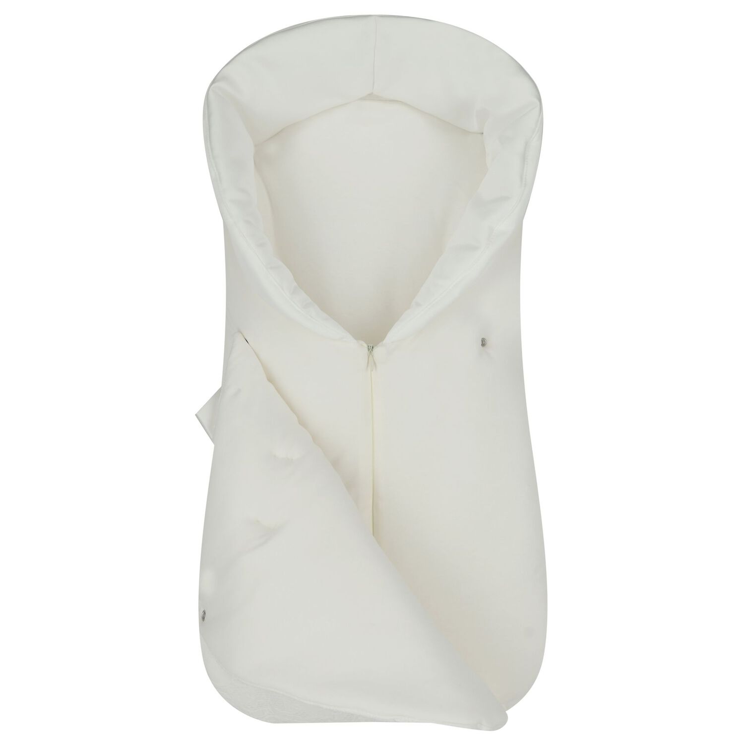 Baby Girls White Satin Bow Nest, 1, hi-res