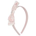 Girls Pink Floral Bow Headband, 1, hi-res