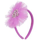 Girls Violet Tulle Headband, 1, hi-res