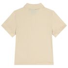 Boys Beige Logo Polo Shirt, 5, hi-res