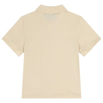 Boys Beige Logo Polo Shirt