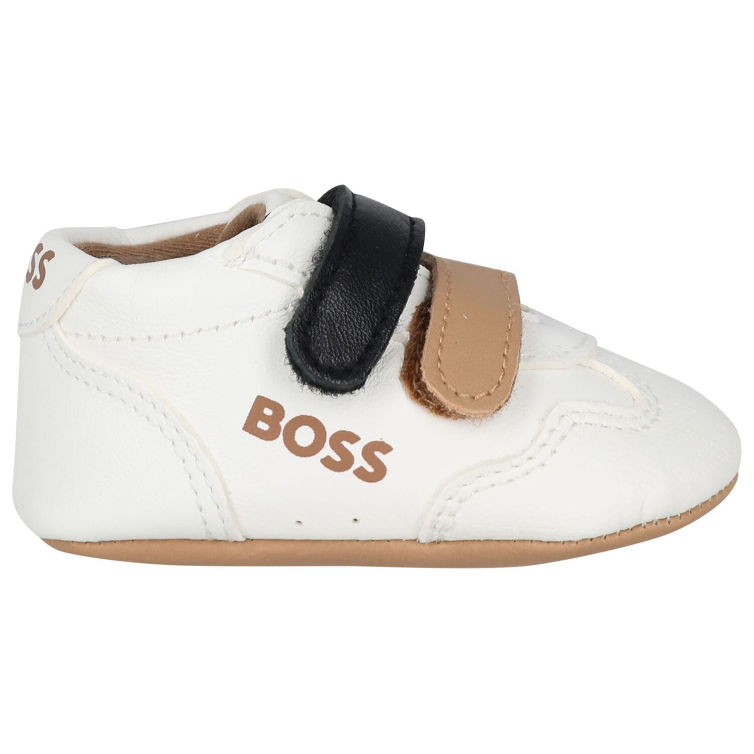 Baby Boys White Logo Pre Walker Shoes, 1, hi-res