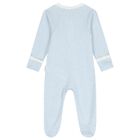 Baby Boys White & Blue Babygrows ( 2 Pack ), 3, hi-res