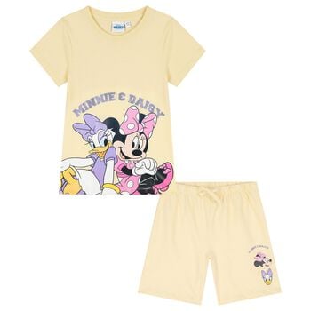 Girls Yellow Disney Minnie Mouse & Daisy Shorts Set