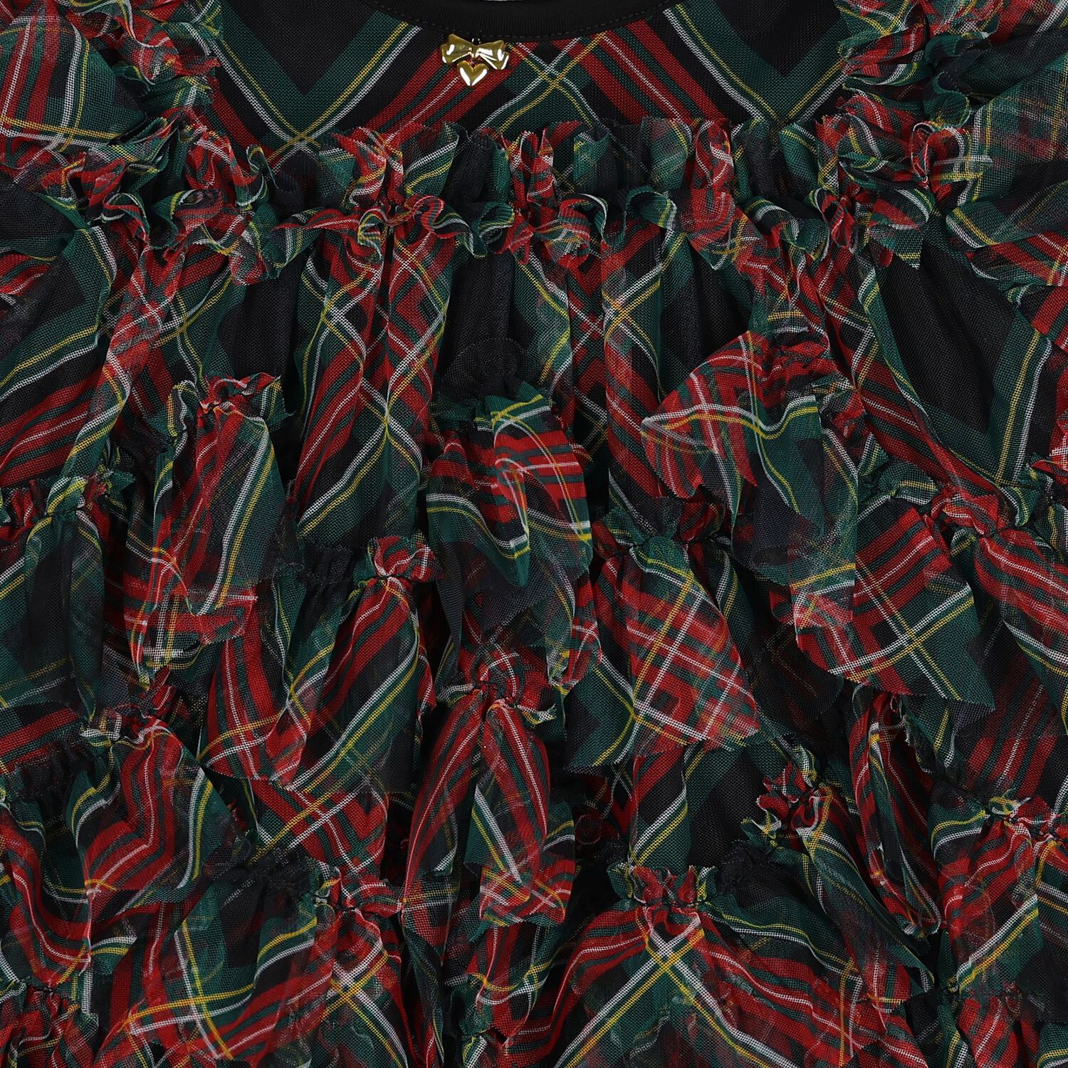 Baby Girls Green & Red Tartan Tulle Etta Dress, 1, hi-res