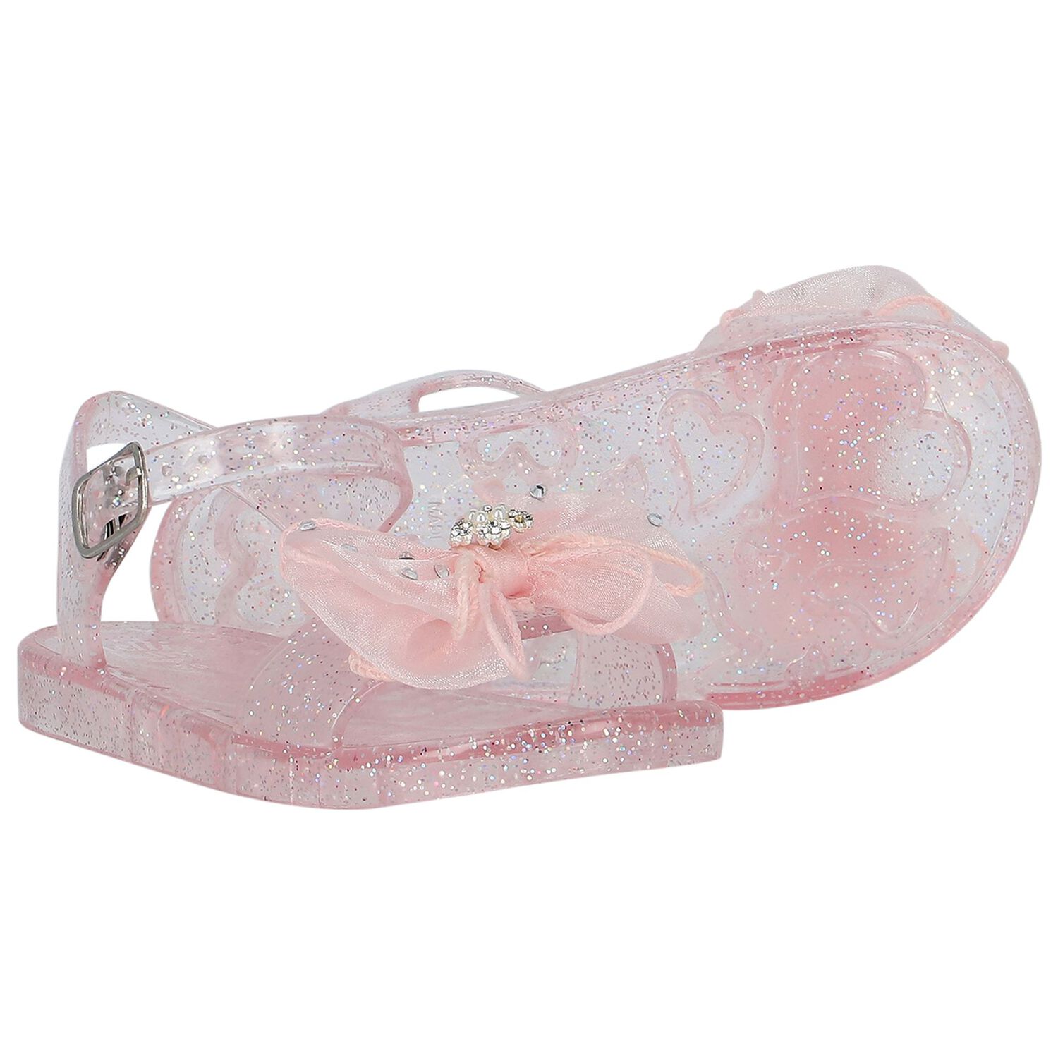 Girls Pink Jelly Sandals, 2, hi-res image number null