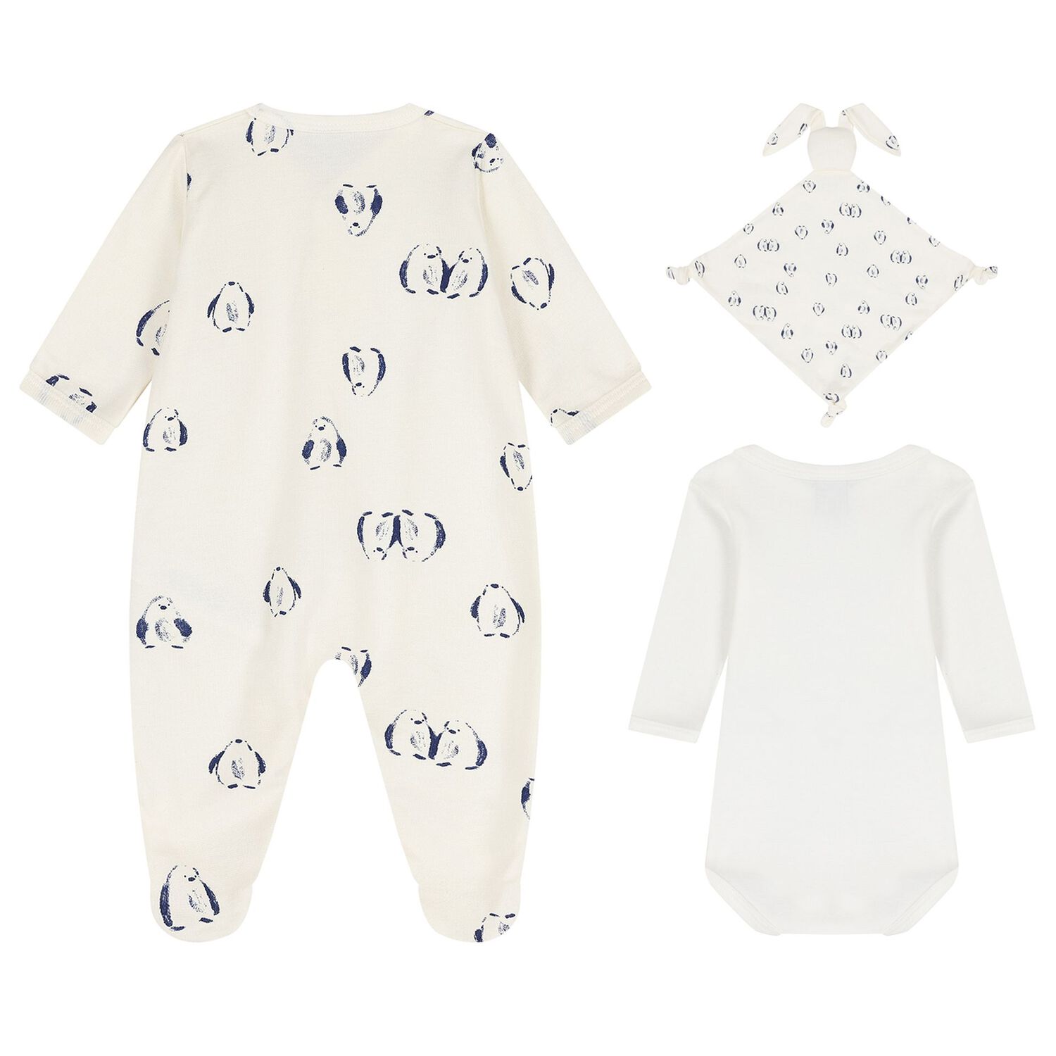 Ivory Penguin Babygrow Gift Set, 1, hi-res