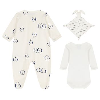 Ivory Penguin Babygrow Gift Set