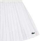 Girls White Logo Pleated Skirt, 1, hi-res