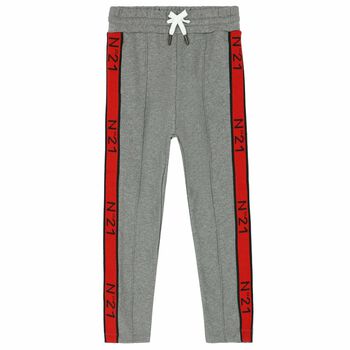 Boys Grey Logo Joggers