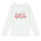 Girls Ivory & Pink Rose Print Skirt Set, 1, hi-res