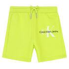 Boys Green Logo Shorts, 1, hi-res