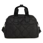 Black Logo Quilted Baby Changing Bag, 1, hi-res