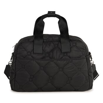 Black Logo Quilted Baby Changing Bag