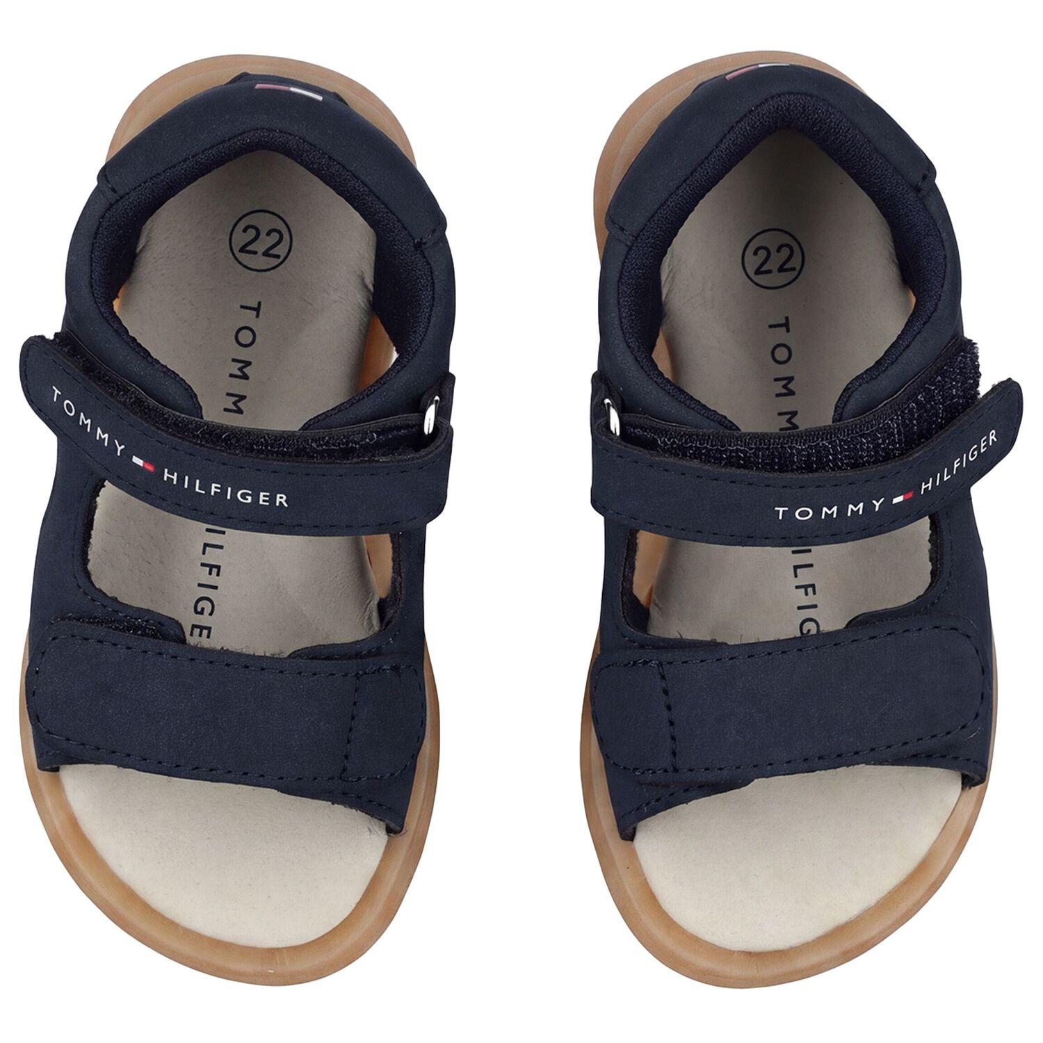 Younger Boys Navy Blue Leather Sandals, 1, hi-res