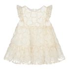 Baby Girls Beige Heart Tulle Dress, 1, hi-res