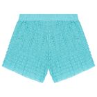Girls White & Blue Shorts Set, 1, hi-res