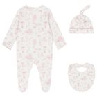 Baby Girls White & Pink Swan Babygrow Gift Set , 1, hi-res