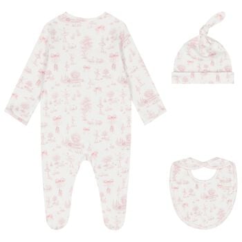 Baby Girls White & Pink Swan Babygrow Gift Set 
