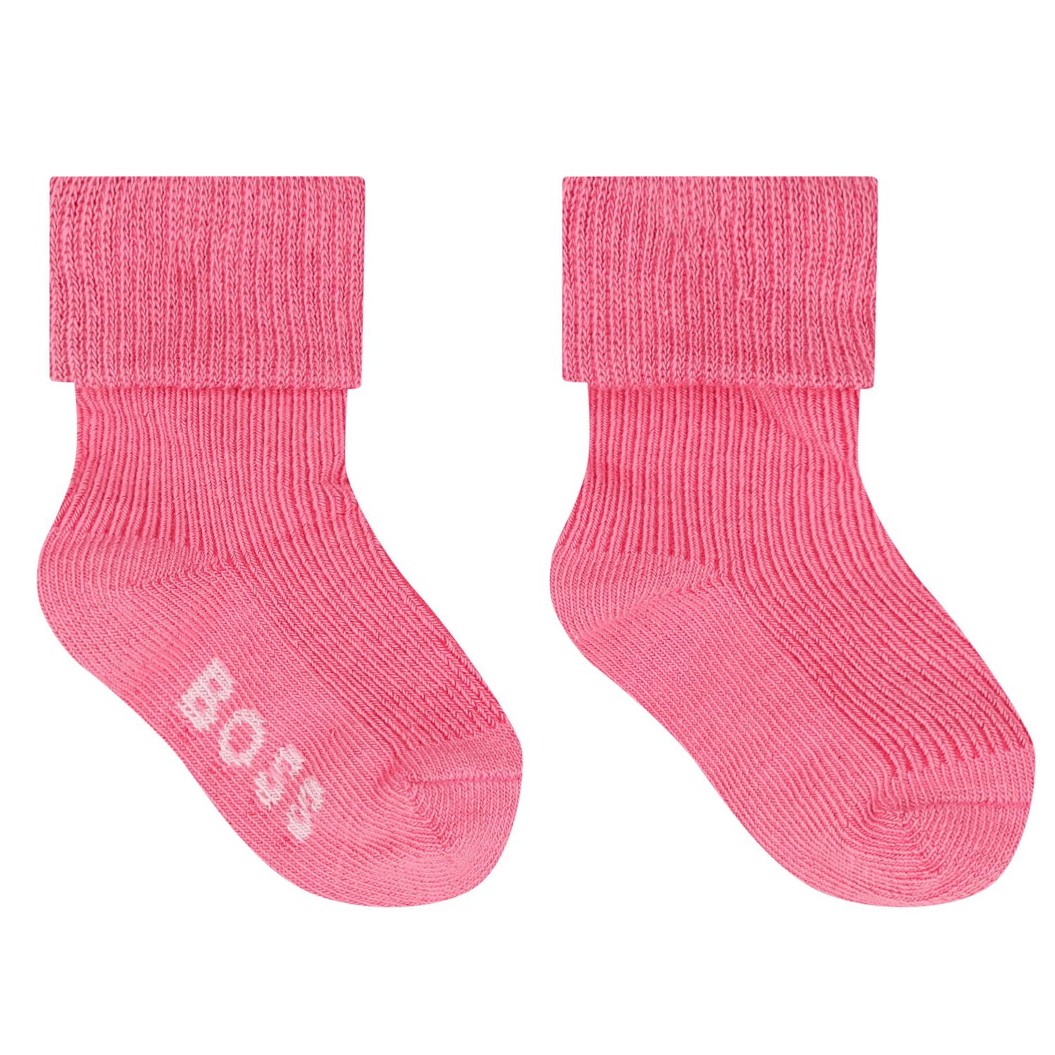 Baby Girls Pink & Beige Logo Socks ( 3-Pack ) , 1, hi-res