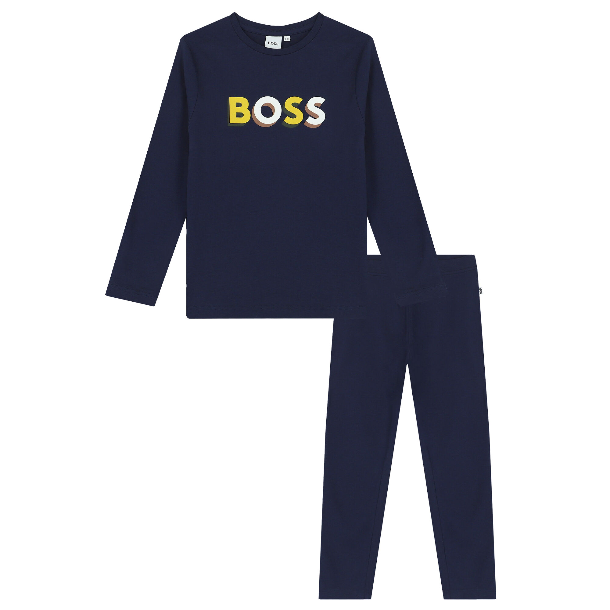 BOSS Boys Navy Logo Pyjamas Junior Couture USA