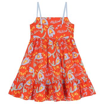 Girls Red Tiered Dress