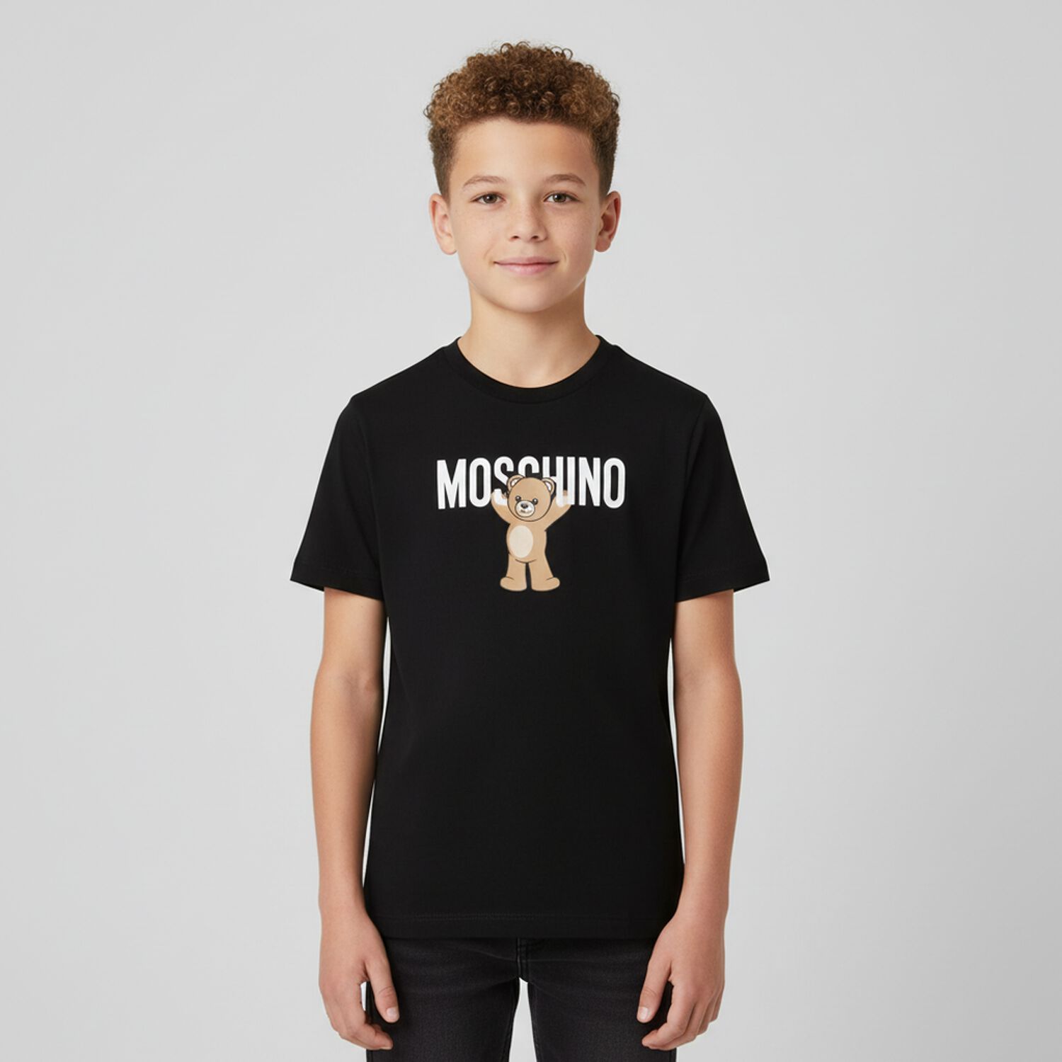 Black Teddy Bear Logo T-Shirt, 5, hi-res