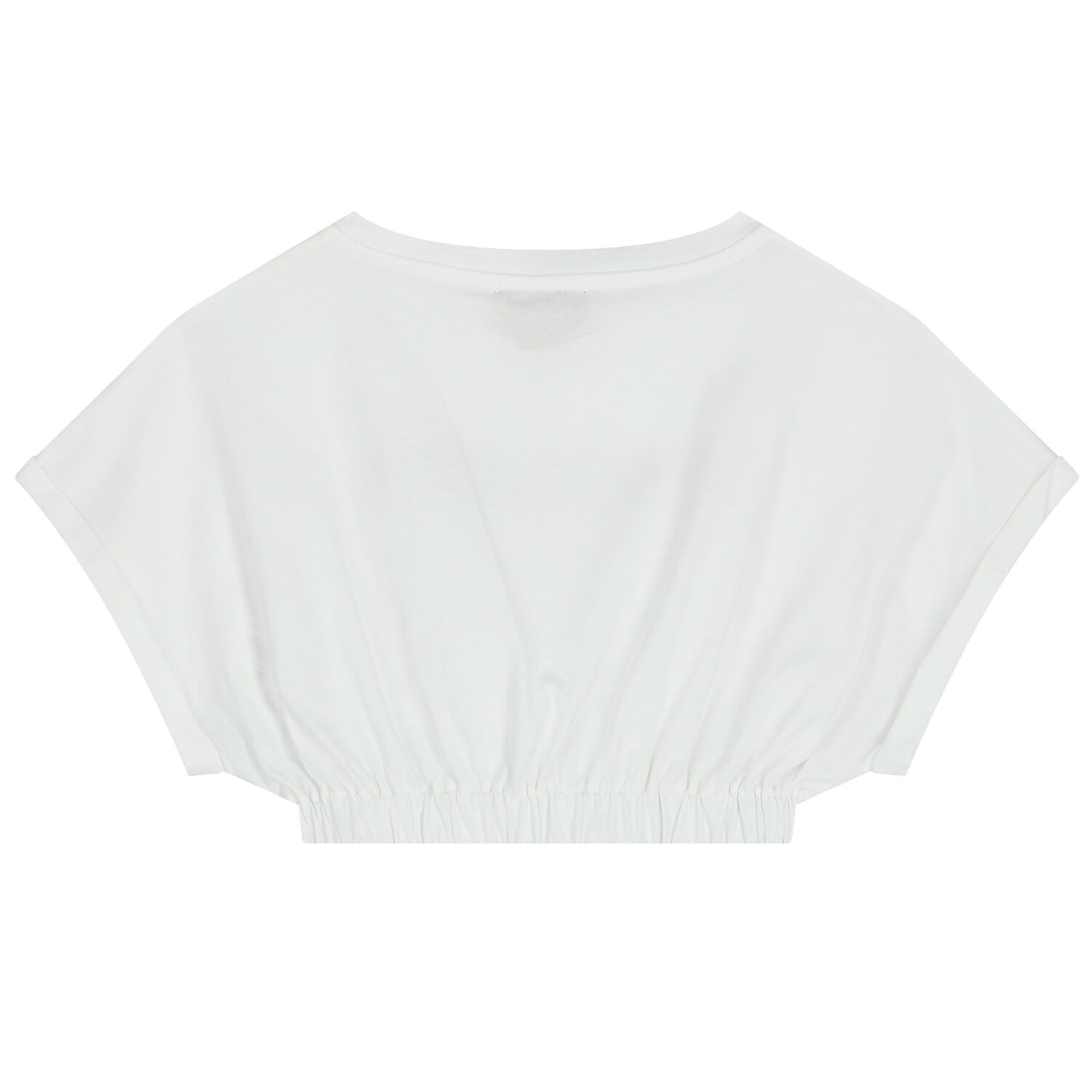 Girls White Logo Crop Top, 2, hi-res
