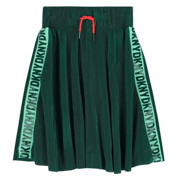 تنورة بنات بليسيه بالشعار باللون الأخضر