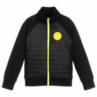 Boys Black Logo Zip Up Top, 1, hi-res