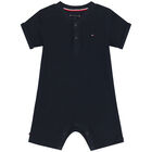 Baby Boys Navy Blue Romper, 1, hi-res