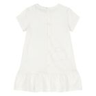 Younger Girls Ivory Faux Fur Bag Logo Dress, 2, hi-res