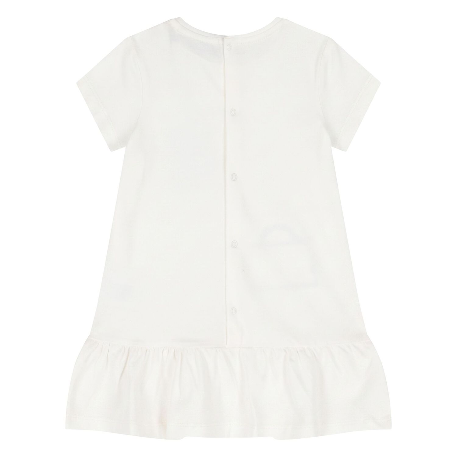 Younger Girls Ivory Faux Fur Bag Logo Dress, 2, hi-res