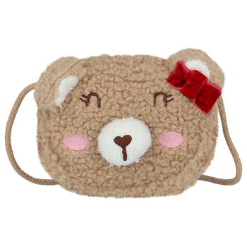 Younger Girls Beige Teddy Bear Bag