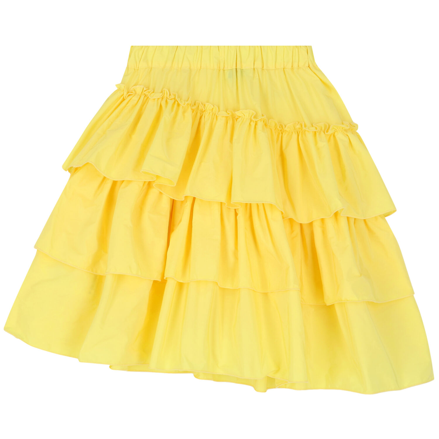 Girls Yellow Ruffled Logo Skirt, 1, hi-res image number null