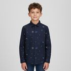 Boys Navy Blue Space Shirt, 1, hi-res