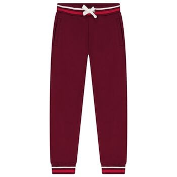 Girls Burgundy Logo Joggers