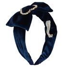 Girls Navy Heart Headband, 2, hi-res