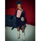 Girls Navy Blue Flower Dress Set, 2, hi-res