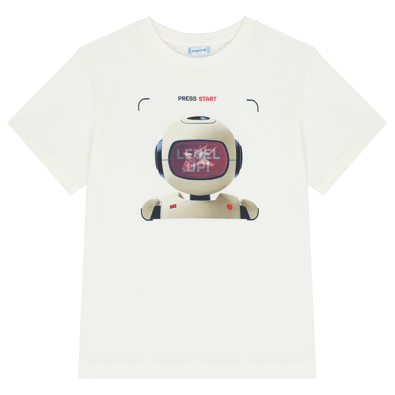 Boys Ivory Robot T-Shirt, 1, hi-res