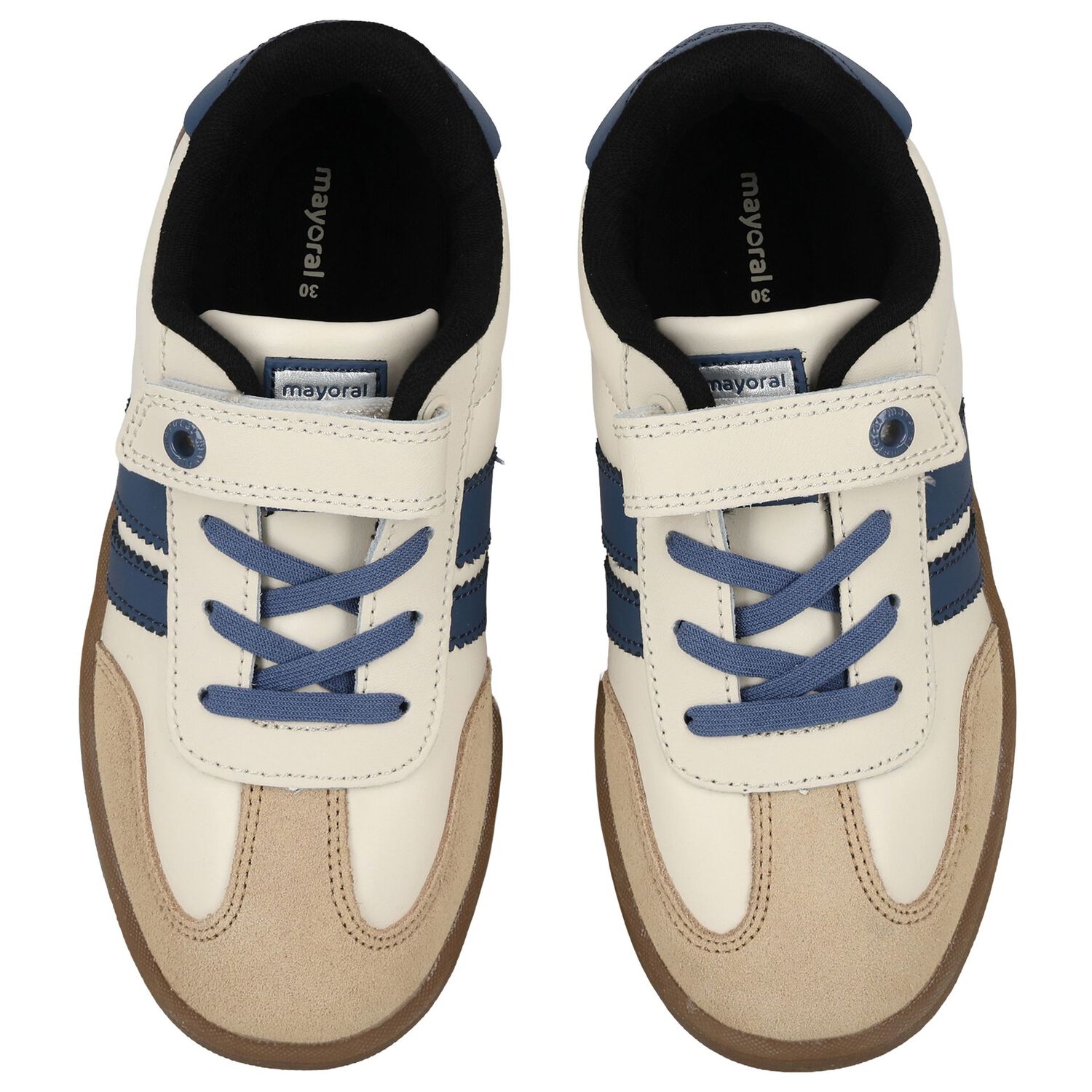 حذاء رياضي للأولاد من الجلد باللون الازرق و الابيض, 1, hi-res