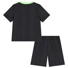 Black & Green Logo Shorts Set, 1, hi-res