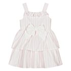 Baby Girls White & Pink Striped Dress Set, 1, hi-res