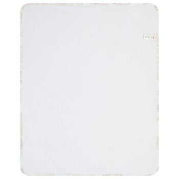 Baby Girls White Embellished Logo Blanket