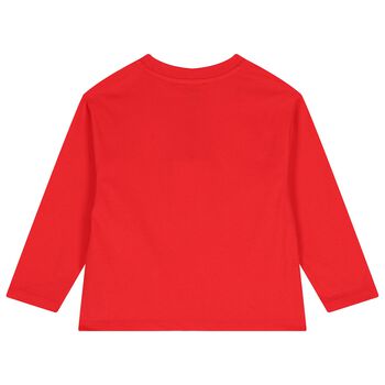 Girls Red Logo Long Sleeve Top