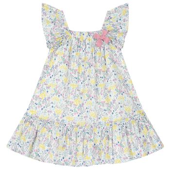 Girls Ivory Floral Dress