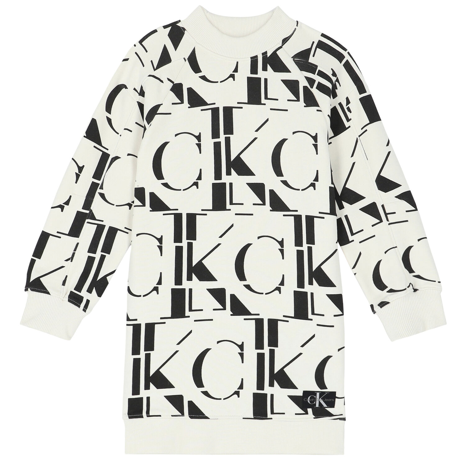 Calvin Klein Girls Ivory Logo Sweatshirt Dress | Junior Couture USA