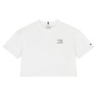 Girls White Embellished Logo T-Shirt, 3, hi-res