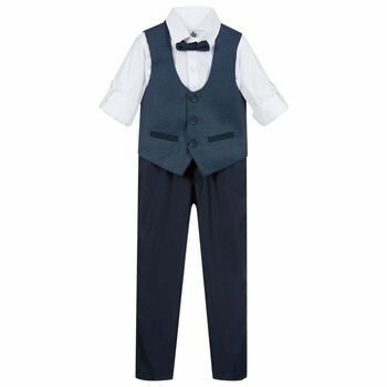 Boys Navy & White Suit Set